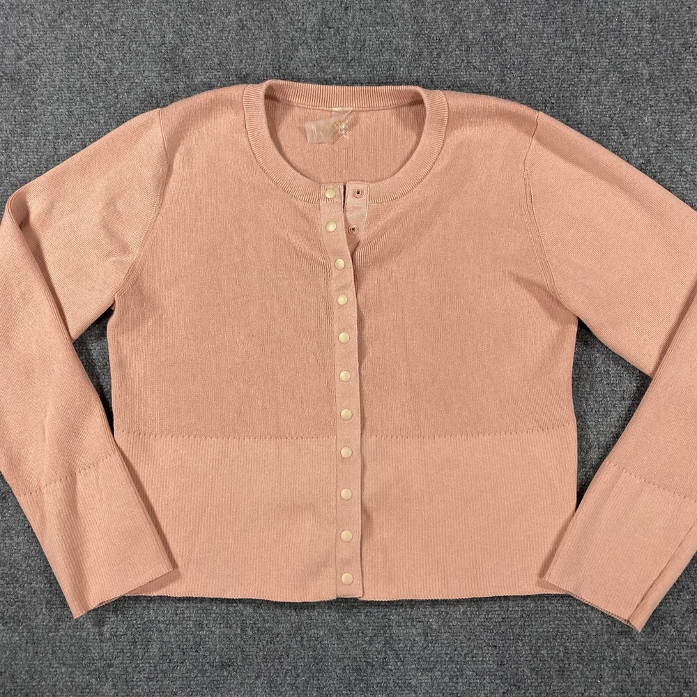 Rhone Cardigan Sweater XXL Pink Snap Button‎ Knit Stretch Birdie